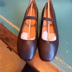 NWT Dark Brown Madewell Greta Ballet Flats
